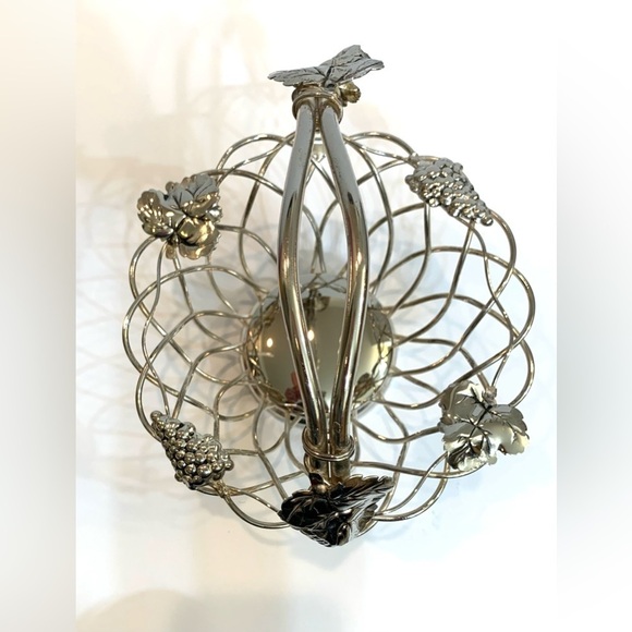 Godinger Vintage Silver-Plated Grapevine Basket 7.5” - Picture 5 of 6